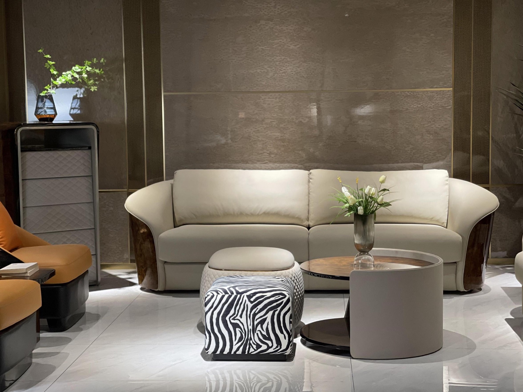 AML living room — Italian luxury sofa